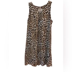 JBS Sleeveless Midi Dress Leopard Print Black Gold Tan NWOT in Size 8